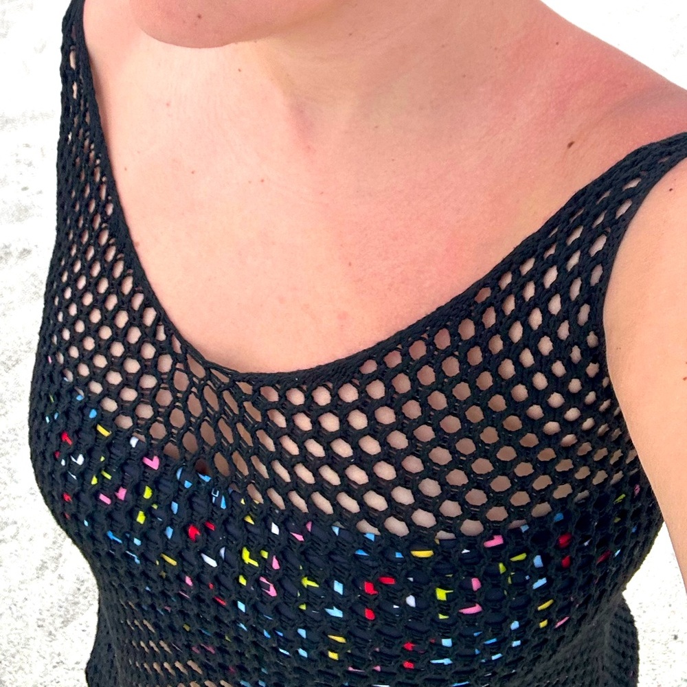 Slit Openwork V-Neck Sleeveless Cover Up